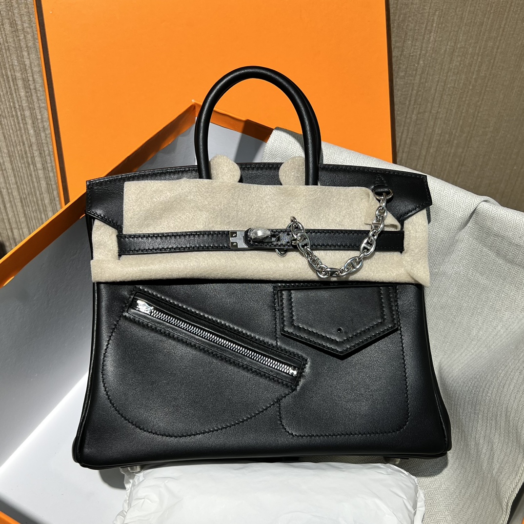 Hermes Birkin 30CM Swift Leather Handbag Black